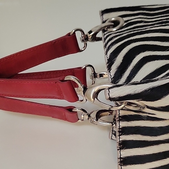 Maurizio TAIUTI 1990s Punk Leather Zebra Print Bucket Mobwife Tote Bag - Picture 4 of 8